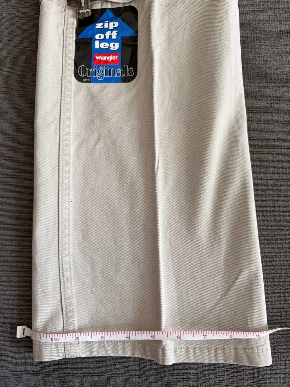NWT Kids WRANGLER Originals Khaki Zip-Off Pants to Shorts 14 HUSKY 100% Cotton